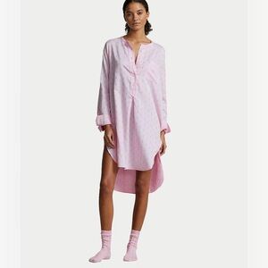 Polo Ralph Lauren Pink Logo Sleep Shirt Dress Size Large